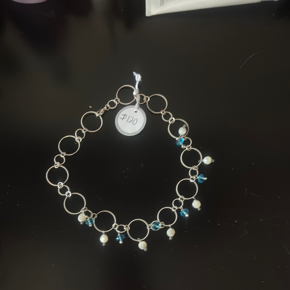 Elegant Silver and Blue necklace.